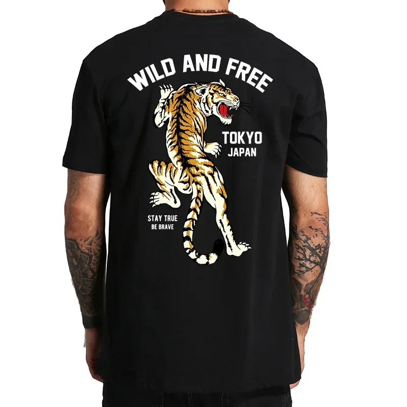 Крутые дизайнерские топы Мужская футболка с тигром женская принтом на спине в