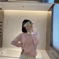 tb college style double breasted small shirt womens spring knitted casual bottoming shirt top design sense womens niche jacket