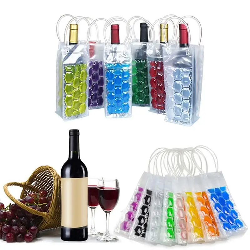 

3 PCS New Portable Wine Bottle Freezer Bag Chilling Cooler Ice Bag Beer Cooling Gel Holder Carrier Pouch Buckets Holder
