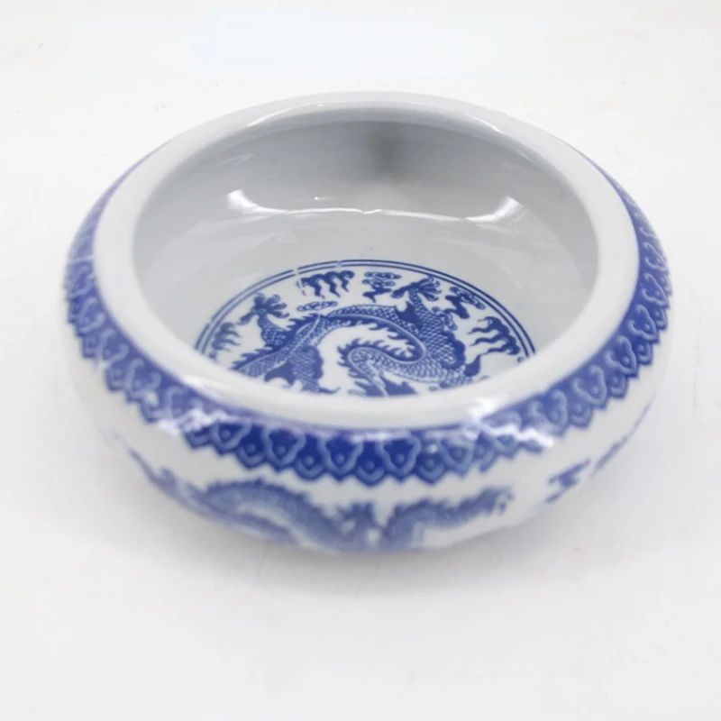 Jingdezhen Blue and White Porcelain Pen Dishwashing Ceramic Cup Home Small Ornament Desktop Art Pen Holder 16x5.5cm