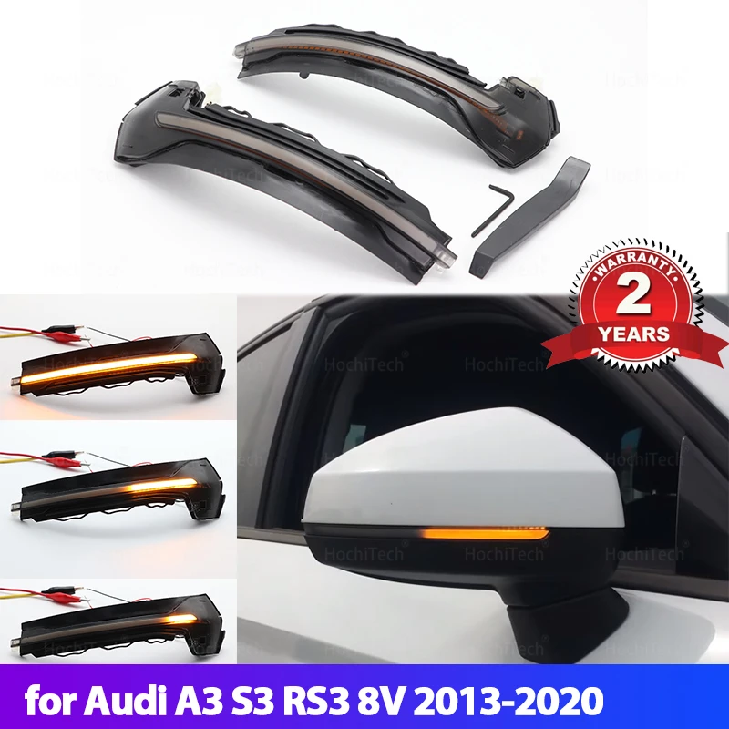 

Светодиодный динамический поворотник для Audi A3, 8 в, S3, RS3, мигающий водный индикатор бокового зеркала, мигающий указатель поворота 2013, 2014, 2015, ...
