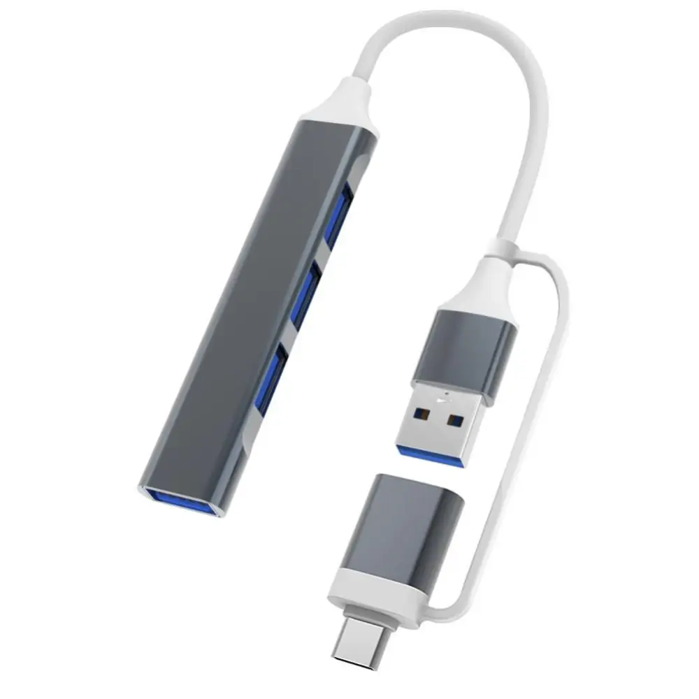 

4 Ports Multi Splitter Adapter Otg Metal Portable Usb 3.0 2.0 Hub 480mbps High-speed Ultra Slim Office Accessories Data Hub Hot