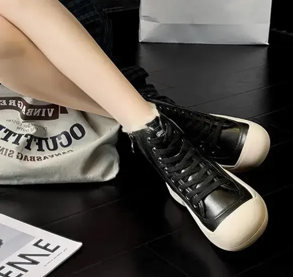 Зимняя женская обувь из натуральной кожи высокого качества 5 см новинка 2024 модная