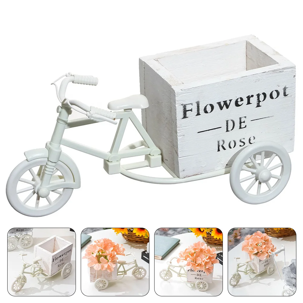 

Flower Planter Stand Pot Cartholder Wooden Displaybike Succulentrustic Vase Tricycle Box Bucket Rack Planters Bonsai Standing