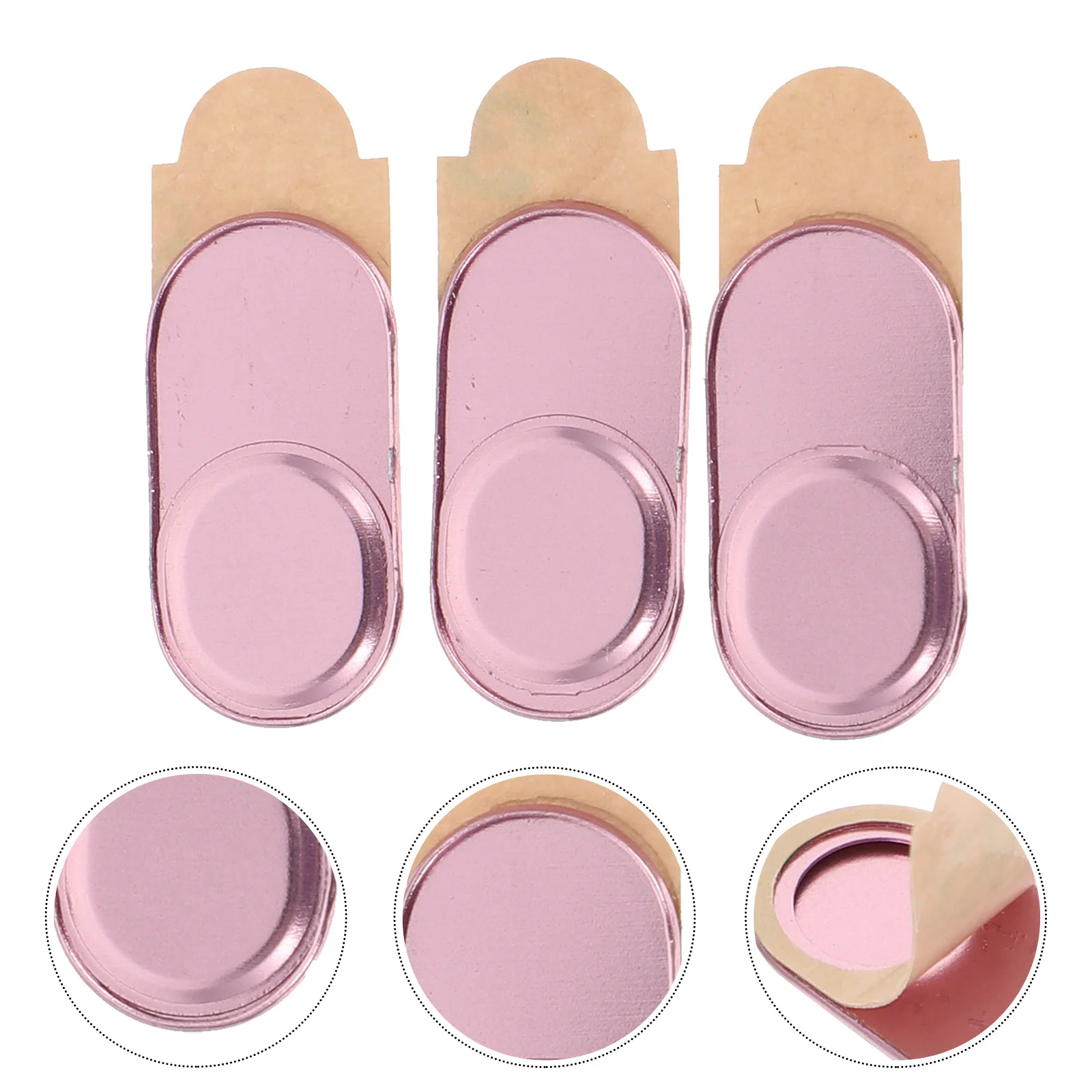 

3pcs Creative Mobile Phone Webcam Covers Laptop Camera Protectors (Rose Gold)