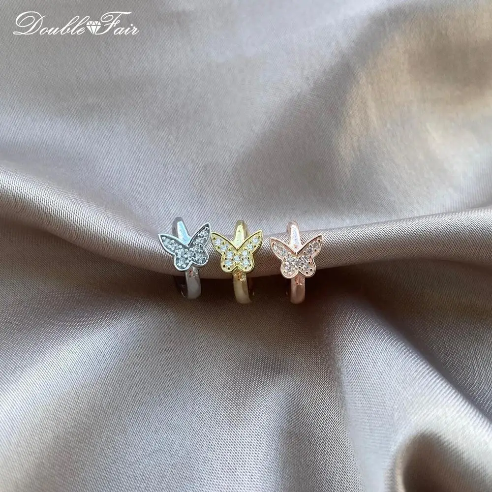 Romantic Heart Butterfly Ear Clip Earrings for Women Dainty Fake Piercing Helix Orbital Earing for Teen Girls Jewelry KAE353 images - 6