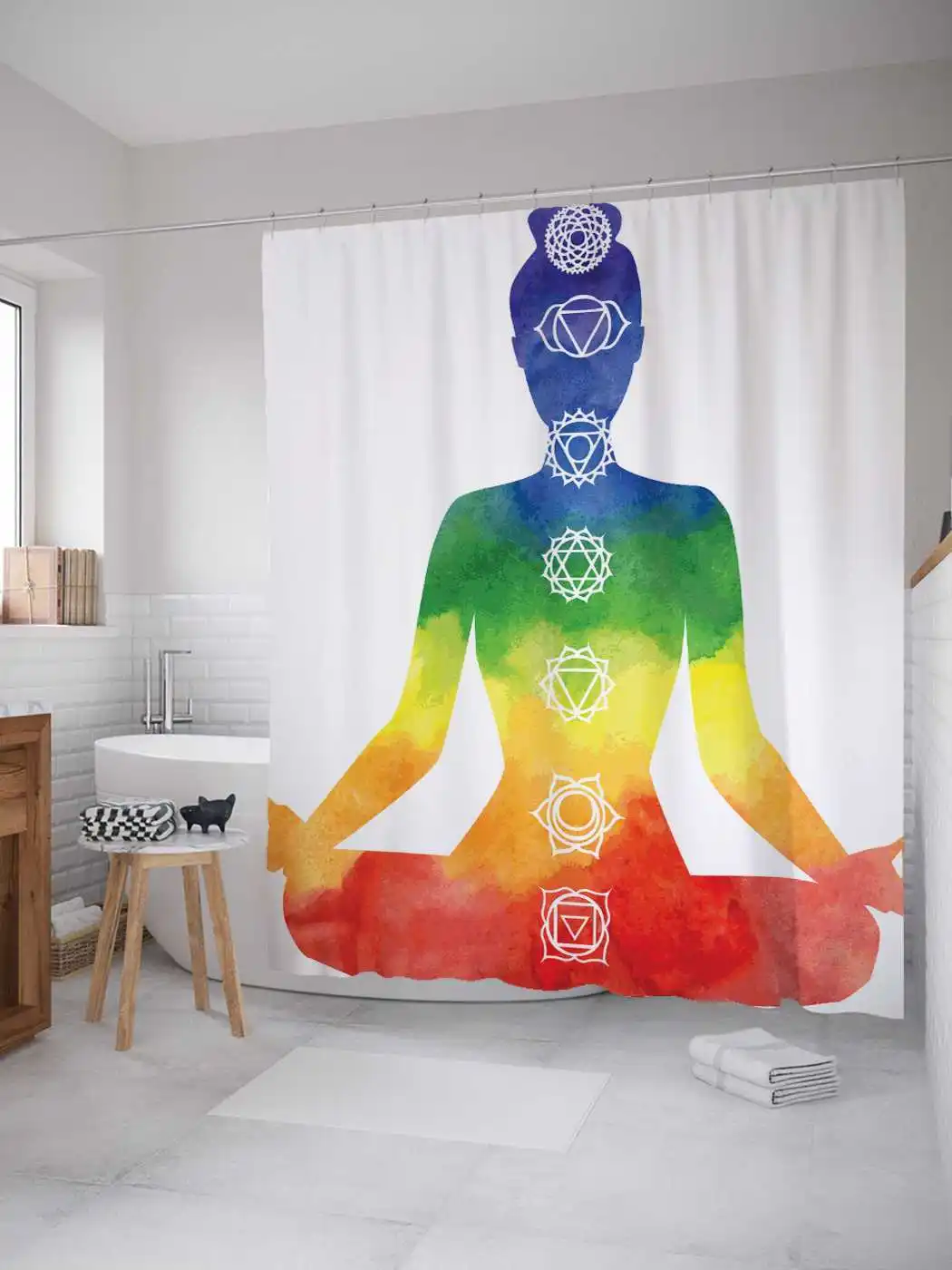 Штора (занавеска) для ванной &quotЦветочный поцелуй&quot из сатена | 180х200 см с крючками