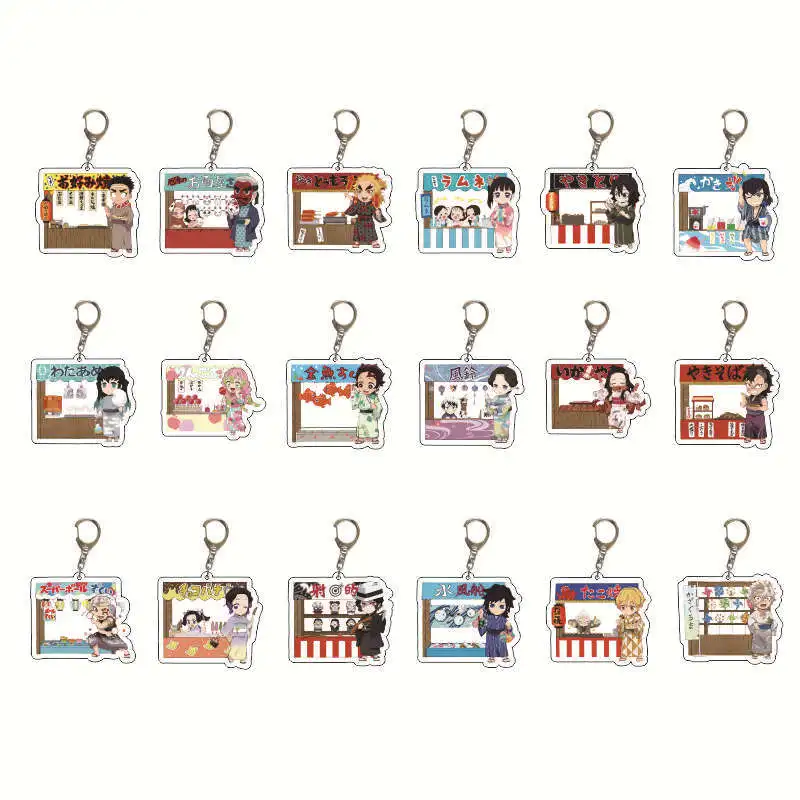 

Anime Peripheral Demon Slayer Double-Sided Acrylic Keychain Anime Car Keychain Cute Backpack Pendant Jewelry Small Gift Couple