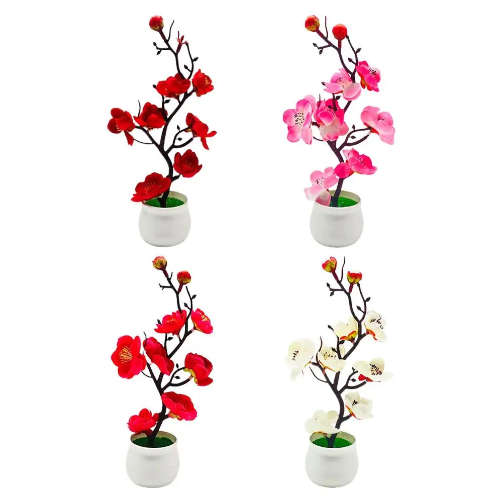 Бонсай искусственный цветок сливы горшок искусственное растение орнамент цветы