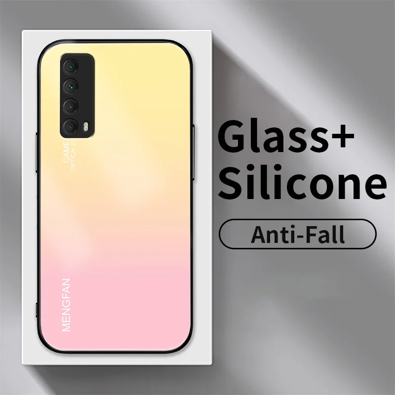 

Light -colored Gradient Case for Huawei Y7A Y7P Y7 Pro Y8P Y9 Y9 Prime P Smart S Enjoy 20 SE 8 10 Plus 9 10S Tempered Glass