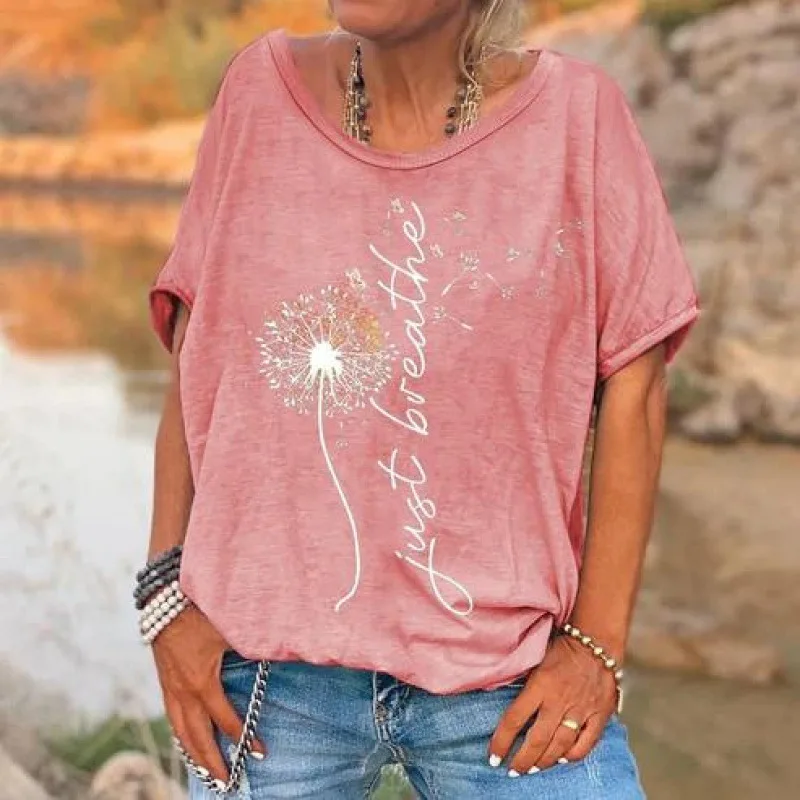 

Leisure And Comfortable 2023 Spring Loose Fashion V-neck Short Sleeve Cartoon Digital Printing Women's T-shirt Short Sleeve