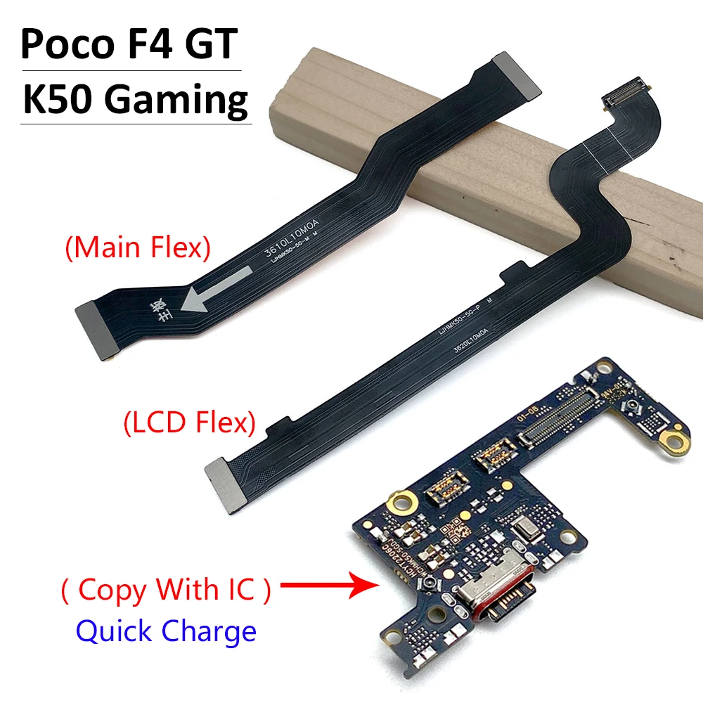 

New For Xiaomi Poco F4 GT Redmi K50 Gaming USB Charging Port Mic Microphone Dock Connector Board LCD Mainboard Main Flex Cable