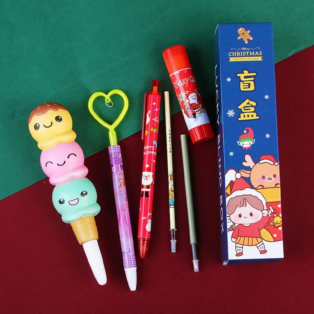 

6 шт. Милая мультяшная случайная ручка декомпрессионная ручка женский Рождественский подарок набор канцелярских принадлежностей студенче...