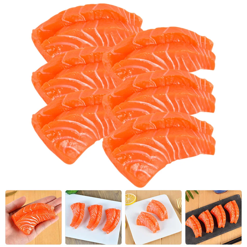 

6pcs Artificial Model Meat Model Salmon Model Simulation Salmon for Home