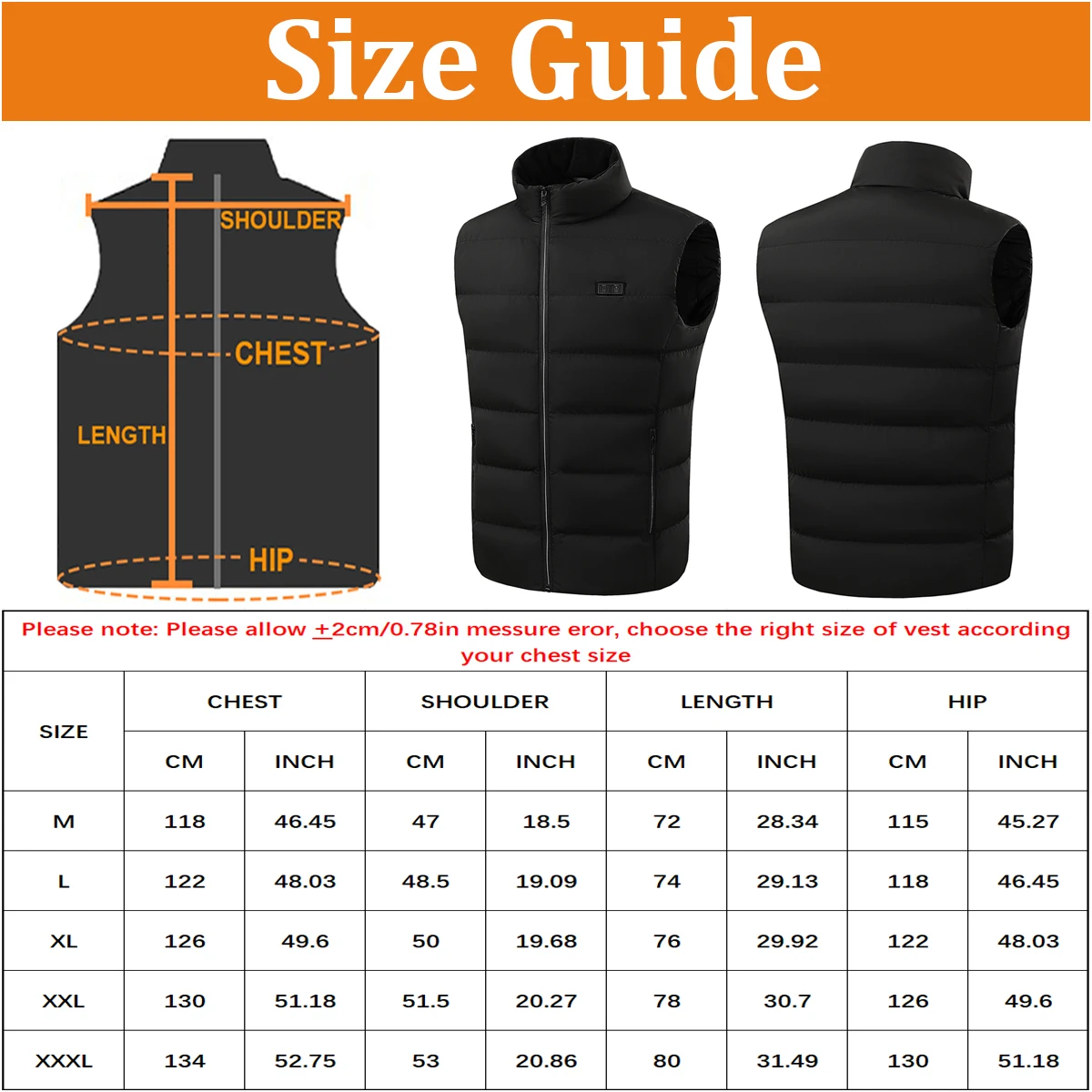 Мужской жилет с подогревом и 9 грелками из углеродного волокна