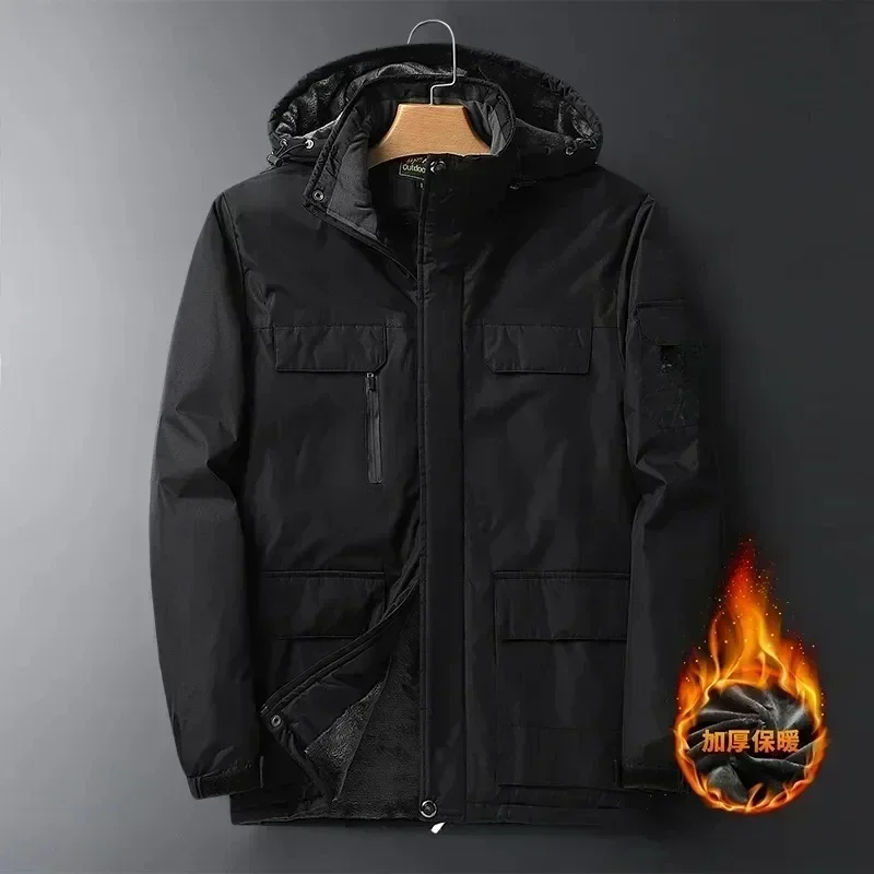 9XL Мужская куртка большого размера зима 2024 верхняя одежда пальто флисовое