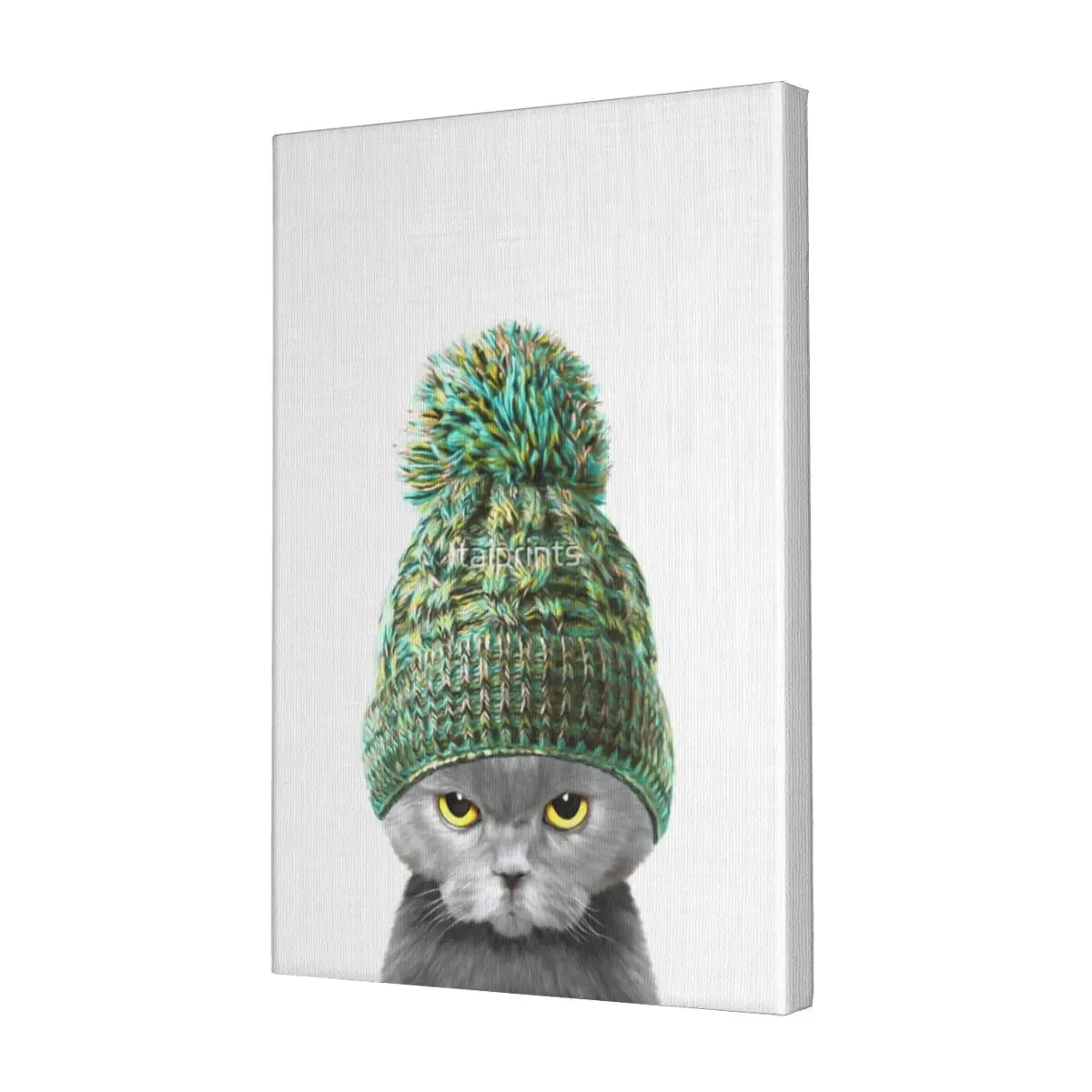 

Kitten Wearing A Hat Canvas Frameless Painting Retro Office Perfect Gift Tasteless Multi-Style