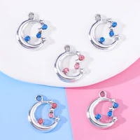 10pcs 1417mm crystal zircon moon pendant diy charm for jewelry making fashion earrings pendants bracelets necklace accessories