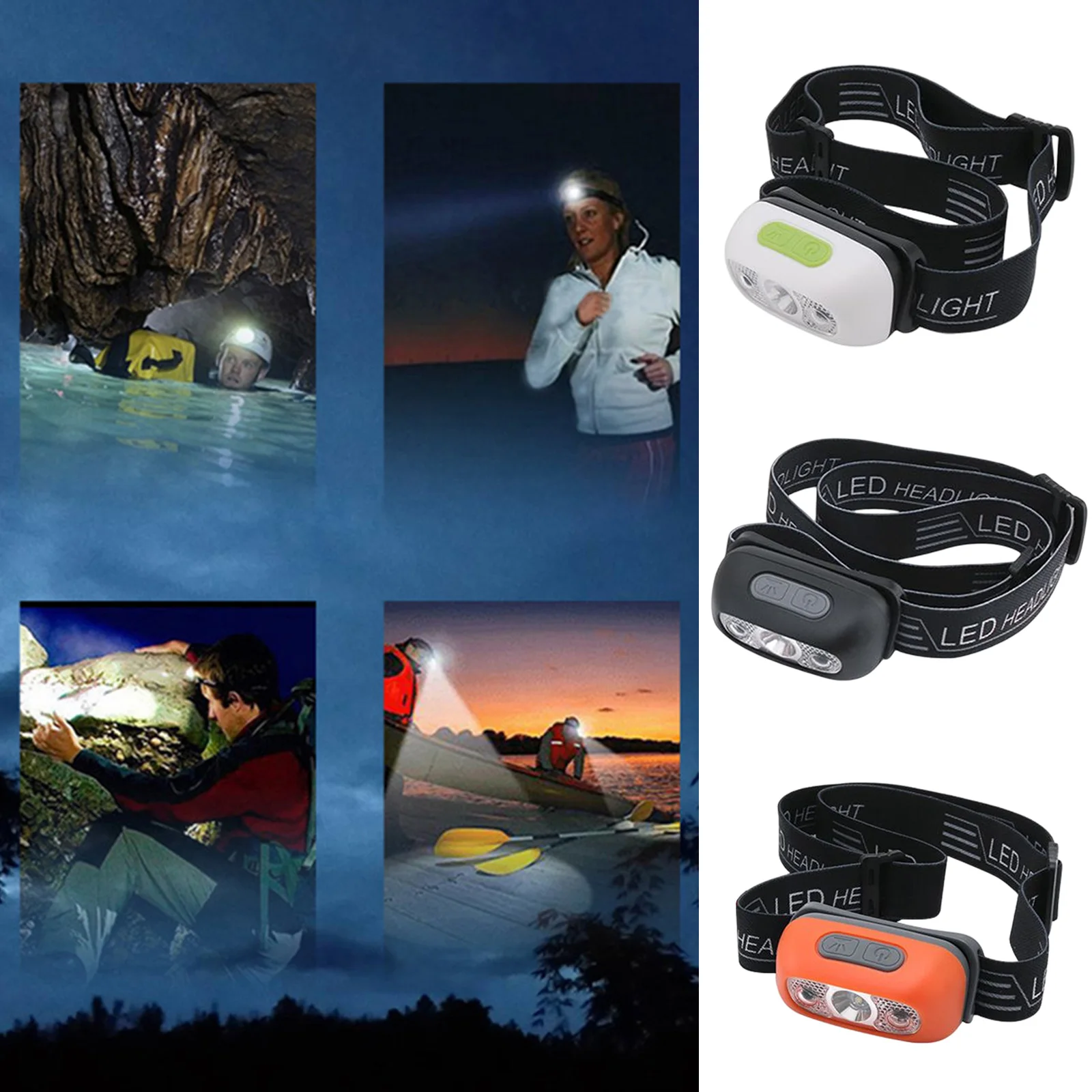

Индукционные Налобные фонари для ночной рыбалки, 5 Вт, 1000 мАч, USB-зарядка