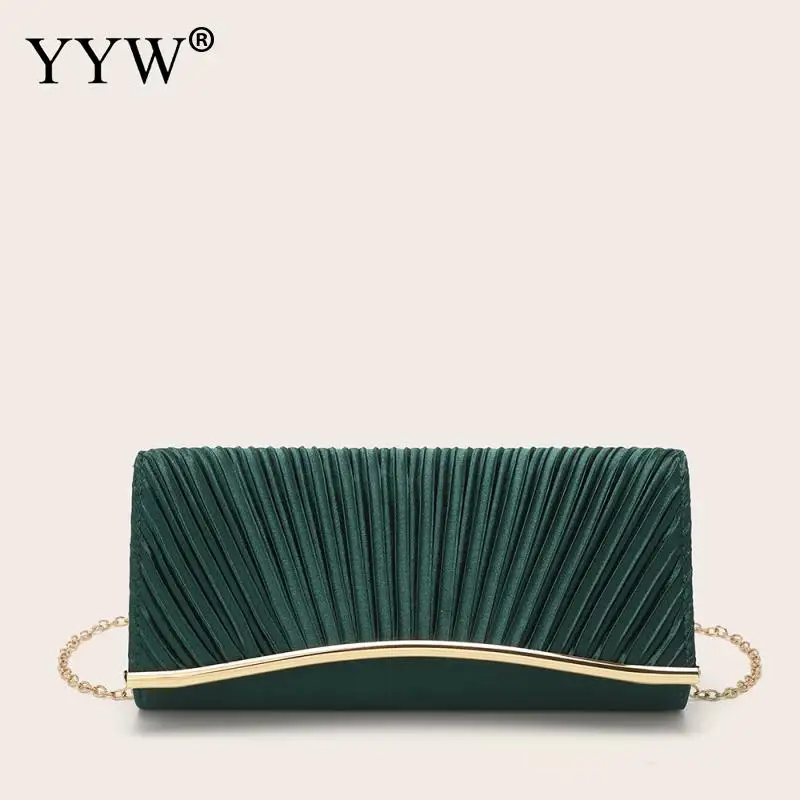 

Винтажный женский кошелек-конверт, маленькие ранцы, элегантная зеленая Женская вечерняя сумка-тоут с цепочкой, женские классические сумочки, банкет 2024