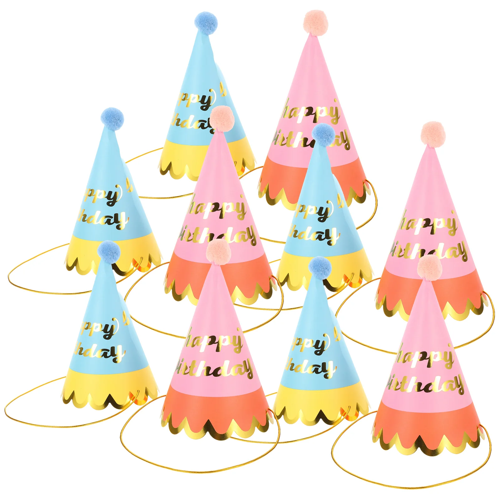 

10 Pcs Birthday Hats Children Party Cone Decoration Kids Decor Paper Supplies Happy