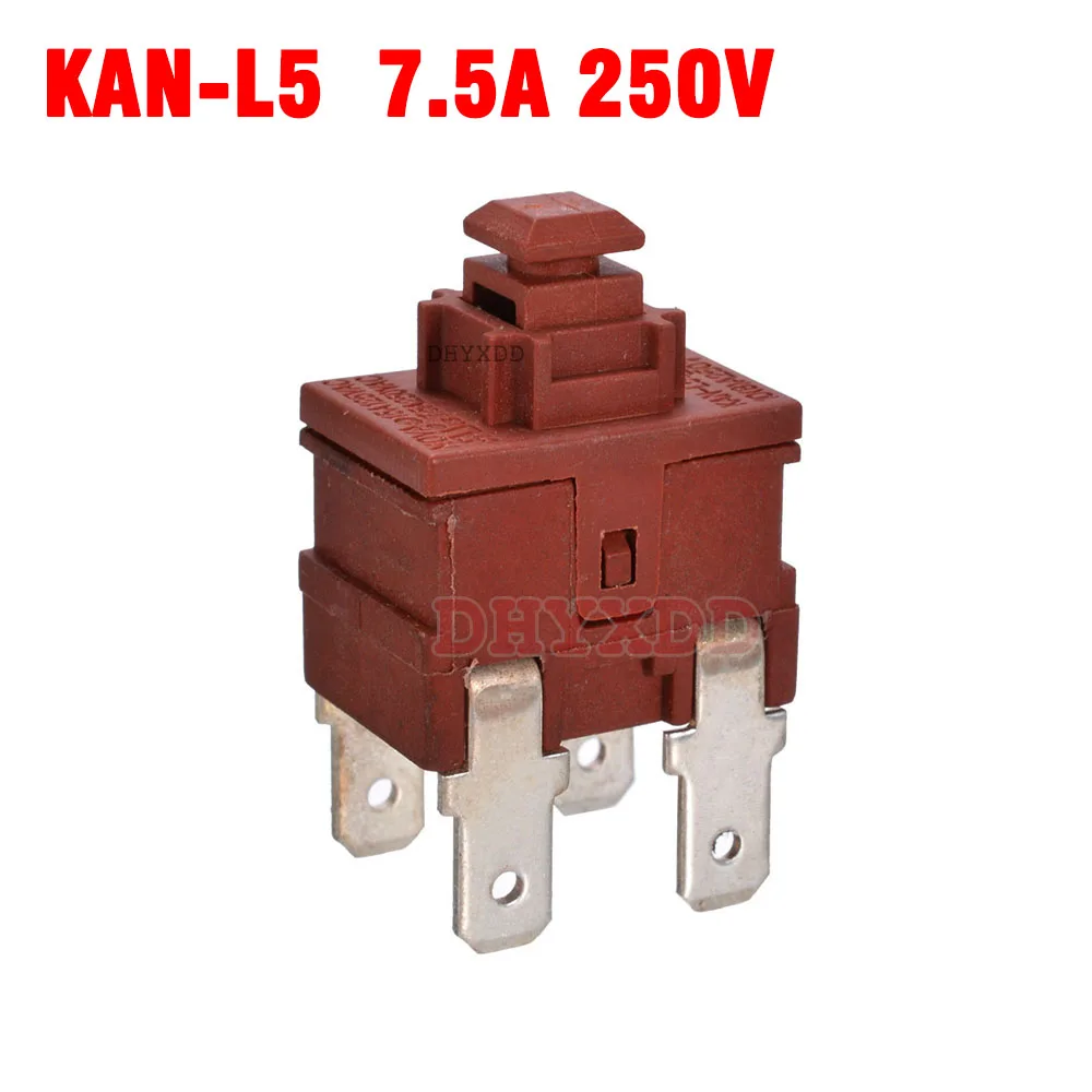 

1pc Power Switch Push Button KAN-L5 Switch 7.5A 250V AC 4 Pin ON OFF T120 Water Heater Vacuum Cleaner Special Lock Self-Locking