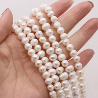 natural freshwater pearl beads round white 7 8mm loose spacer pearl beads for jewelry making diy pearl necklace craft accessory