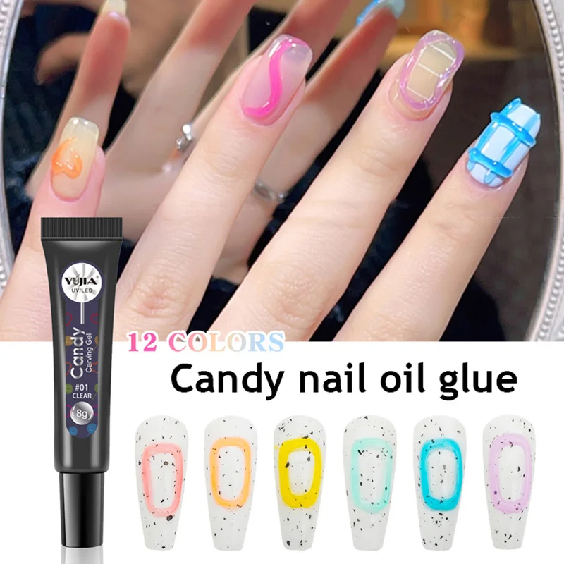 

Корейский гель для ногтей карамельных цветов, Твердый лак для резьбы, стереоскопический гель для ногтей 5D, стойкие аксессуары для дизайна н...