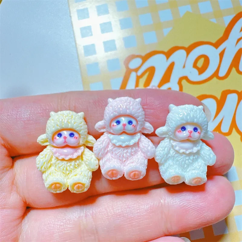 DIY милая мультяшная заколка для волос в виде овцы аксессуары из смолы самодельные