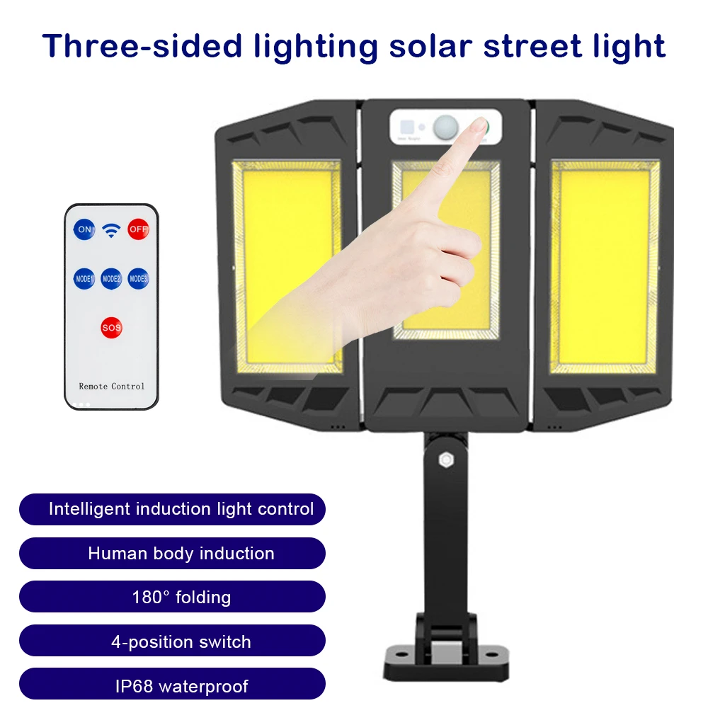

Outdoor Solar Power Sensor Wall Lamp IP68 Waterproof Garden Path Corridor Light with Remote Control for Yard Lighting Decor