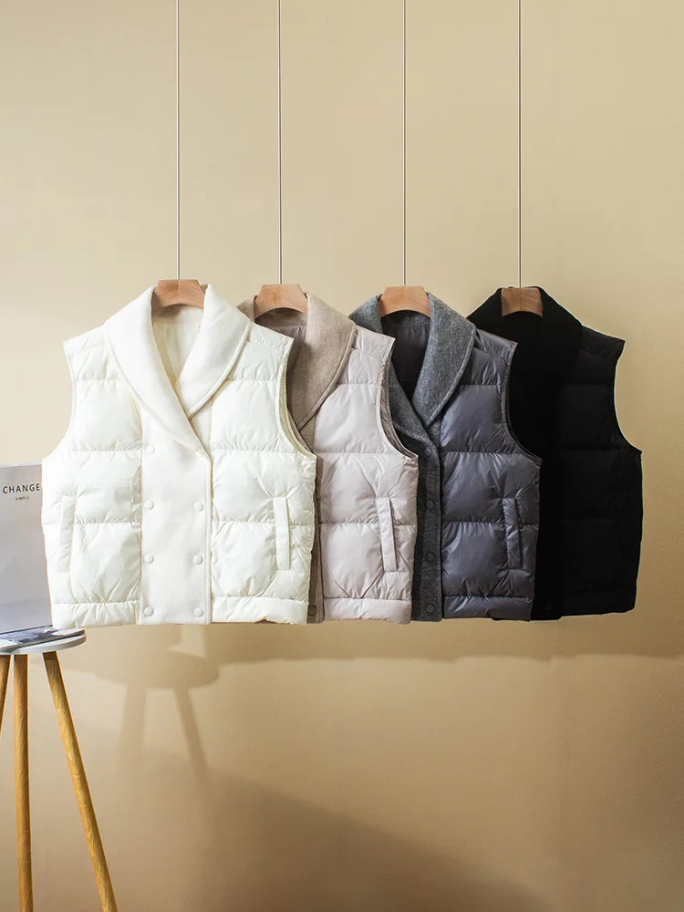 Женский пуховой жилет новинка сезона осень-зима 2024 однобортная Свободная