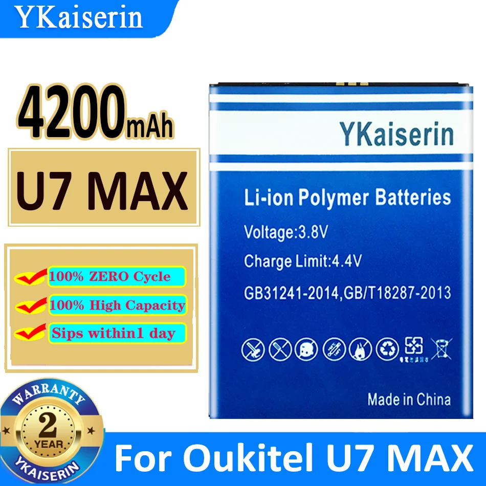 

YKaiserin Battery U 7 MAX 4200mAh For Oukitel U7 MAX U7MAX New Bateria + Track NO