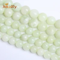 natural green stone jades beads round loose spacer beads for jewelry making needlework diy bracelets