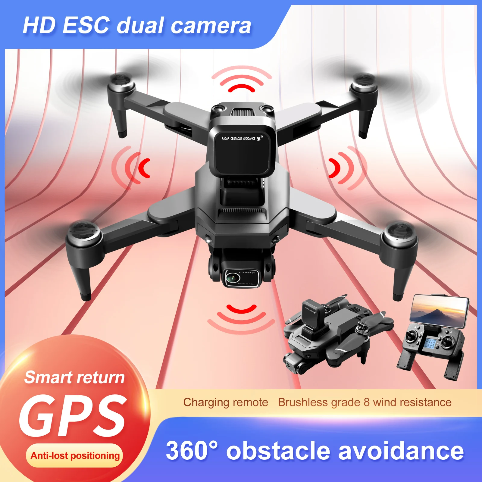 

New S109 Drone Gps 8k Profesional HD Camera Obstacle Avoidance Aerial Photography Brushless Foldable Quadcopter 3km Rc Drone Toy