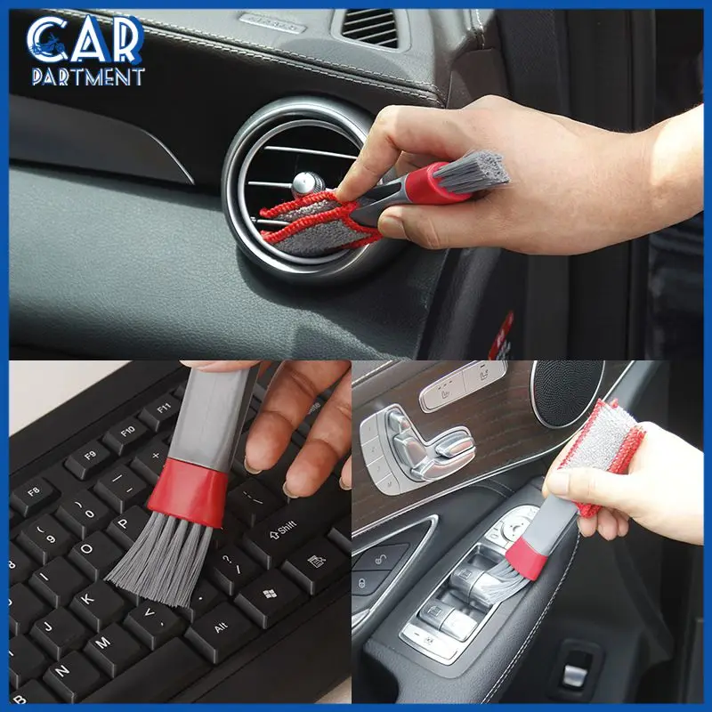 

1pc Long Durable 2 In 1 Double Slider Car Air-conditioner Outlet Cleaning Tool Outlet Window Cleaning Multi-purpose Brush