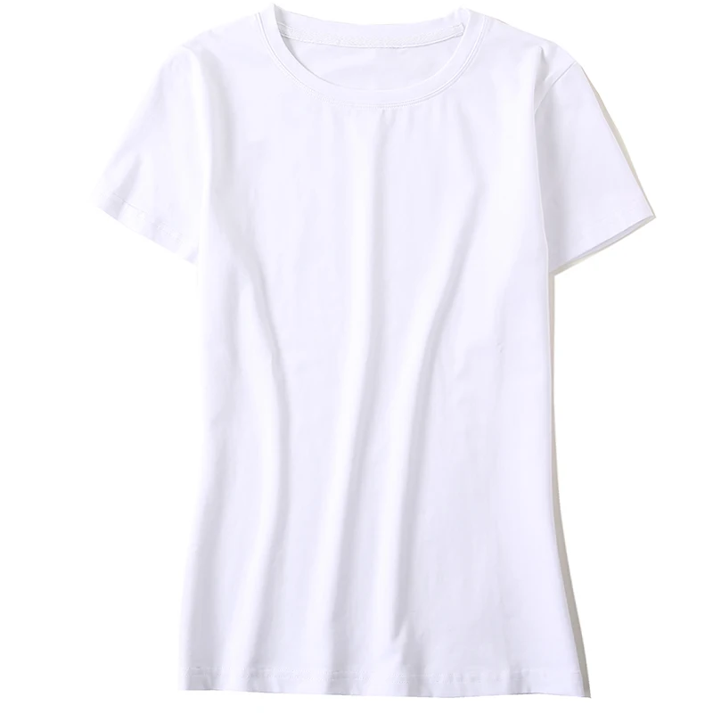 Женская белая футболка с коротким рукавом однотонная внутренняя одежда чистый