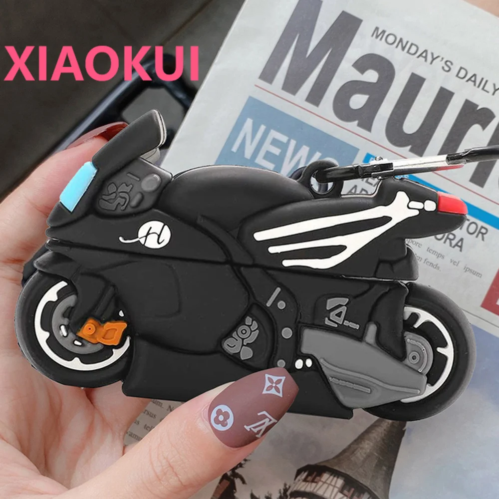 

3D Motorcycle Wireless Bluetooth Cases For Apple AirPods 1 2 3 Pro Air pods Motor Soft Earphone Silicone Headset Cover
