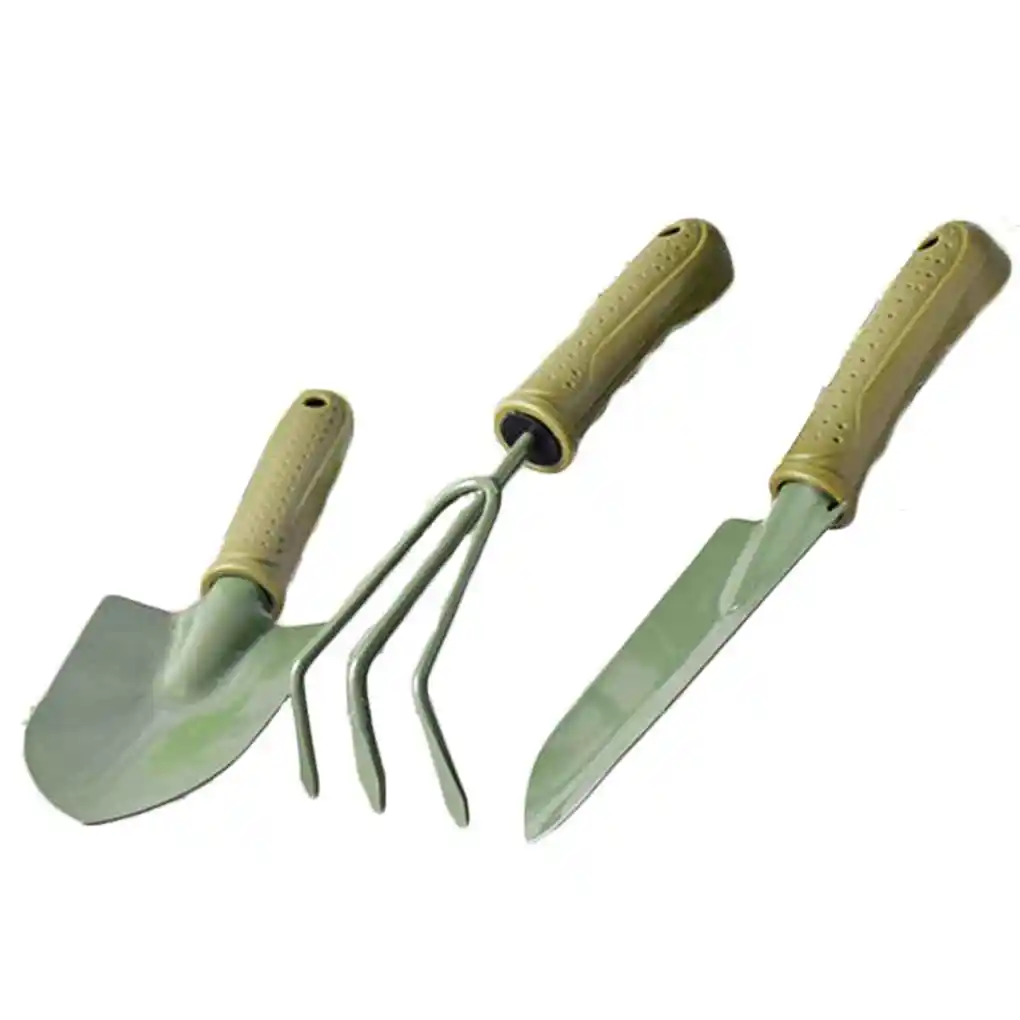

3Pcs/Set Round Spade Rake Garden Potted Plant Loosen Soil Trowel Kit Anti-Slip Plastic Handle Plant Soil Shovels Gardening Tools