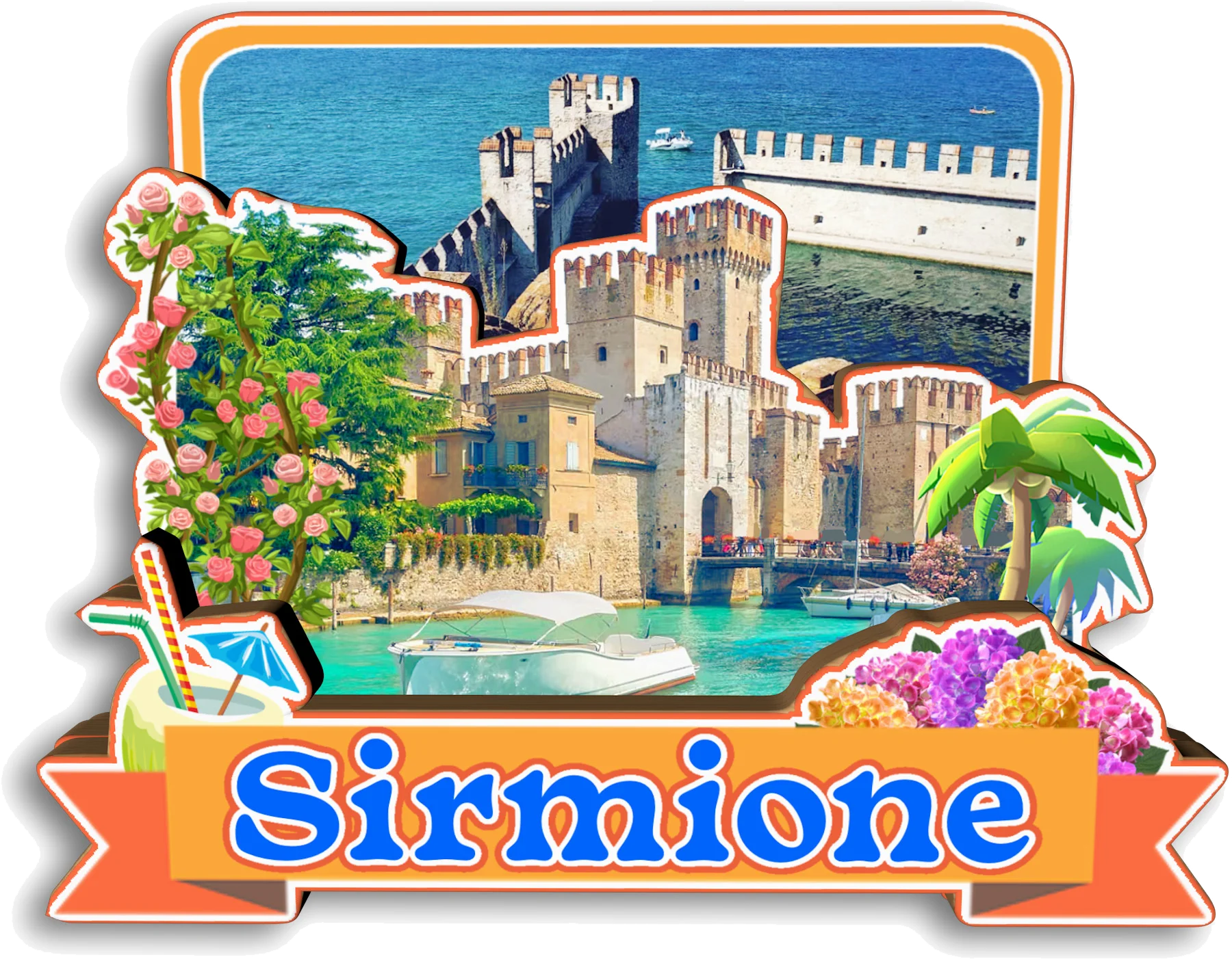 Магнит для холодильника Bologna Genova Sirmione Lecce Italy