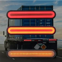 waterproof 100 led trailer truck brake light 3 in 1 neon halo ring tail brake stop light flowing turn signal light lamp 12 24v