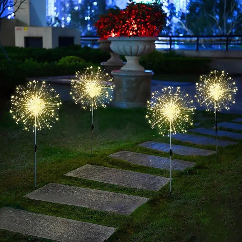 1/2/4/6pcs LED Outdoor Solar Lights Firework Lights for Garden Lawn Patio Festive Party Illumination DIY Decorate Waterproof