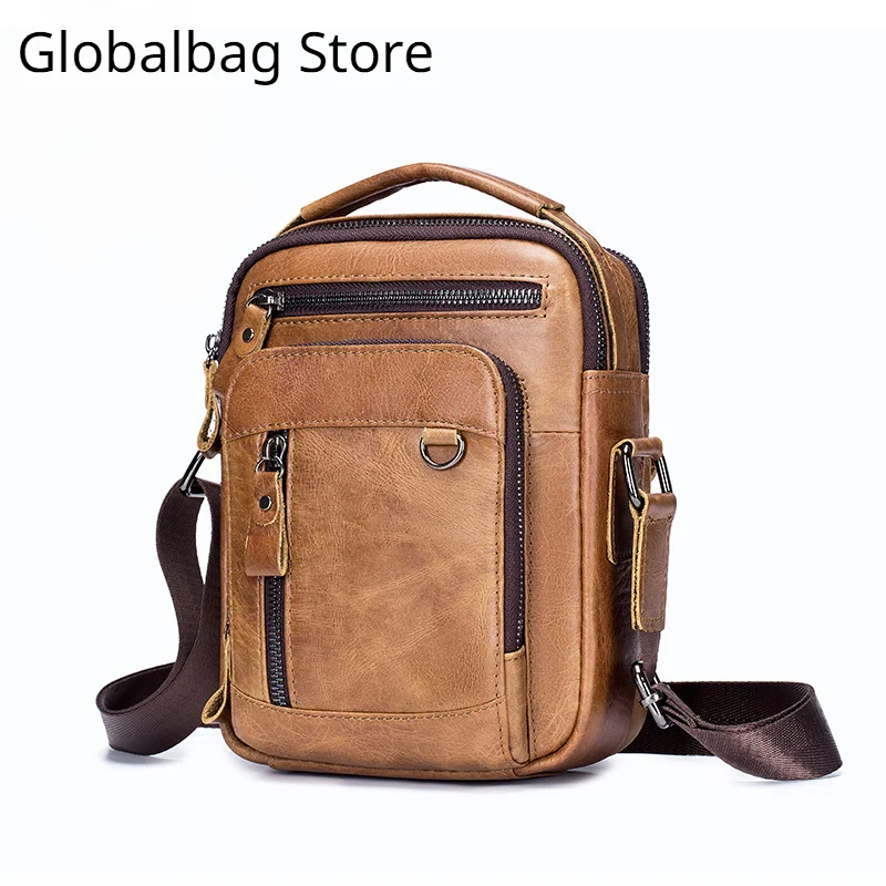 Brand 100% Genuine Leather Men's Shoulder Bags Messenger Bag for Men Crossbody Bags new Small Man Designer Handbag Bolso Male