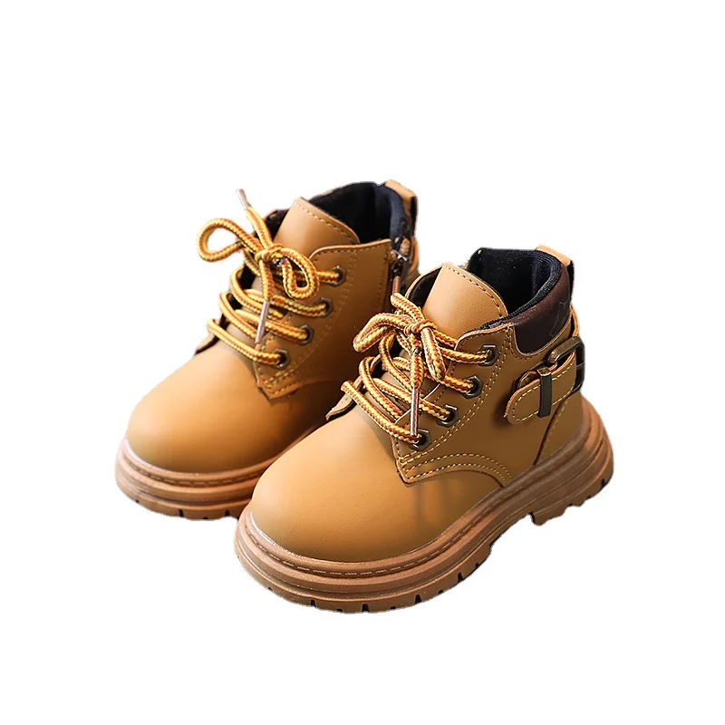 

Autumn Winter Kids Snow Boots Non-slip Boys Booties Girls 2 To 8 Years Fashion Bota Infantil Children Leather Shoes