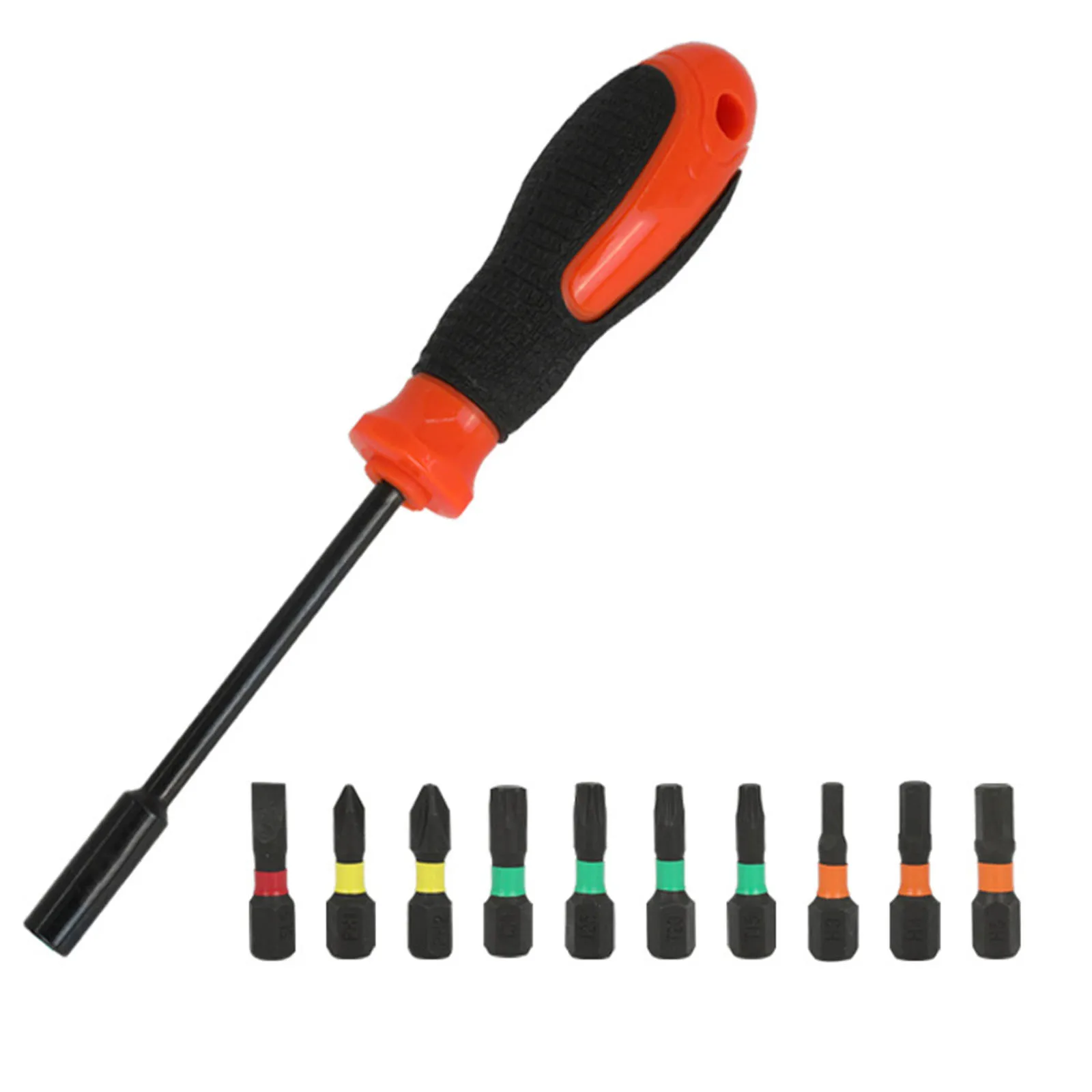 

10 Multifunctional Hex And Cross Screwdriver Bit Adapter With 1pcs Screwdriver Handle PH1/PH2/H3/H4/H5/SL5/T15/T20/T25/T30