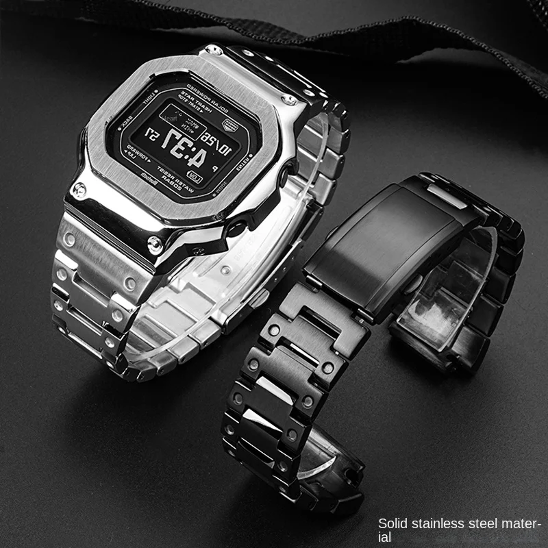 Фото Корпус и ремешок 3516 DW-H5600, браслет из нержавеющей стали для G-SHOCK Casio G-Space, модифицированный металлический браслет, золотые, серебряные, черные ленты №2