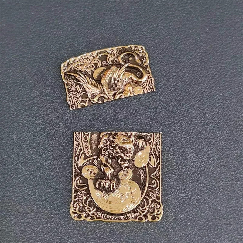 

New 3D Golden Silver Health Fortune PiXiu Carved DIY Metal Badge For ZP Kerosene Oil Lighter Decoration Accessory Wholesale
