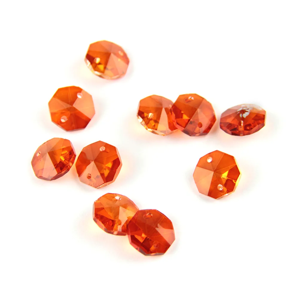 100 шт.-2000 шт. Радуга 14 мм 1 отверстие/2 отверстия Хрустальные стеклянные призмы