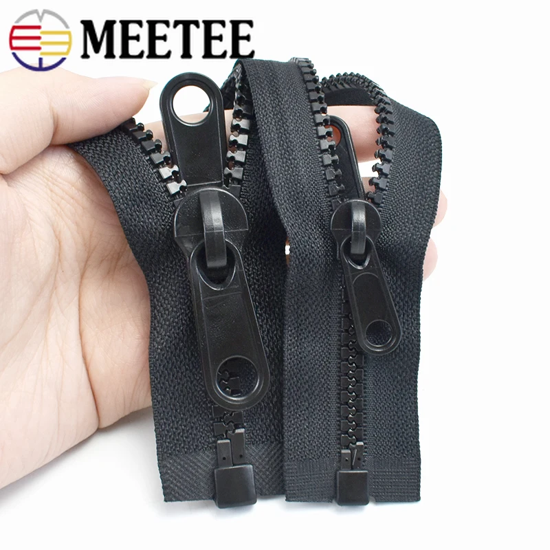 Пластиковая двухсторонняя молния Meetee 60-300 см 5 #8 #10 # пластмассовая для наружной