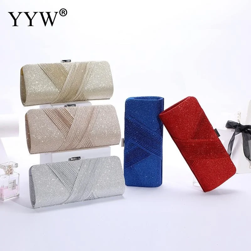 

2023 Sequined Glitter Banquet Clutch Bags Womens Shoulder Bags With Chain Dumplings Purse Gold Silver Evening Party Clutches
