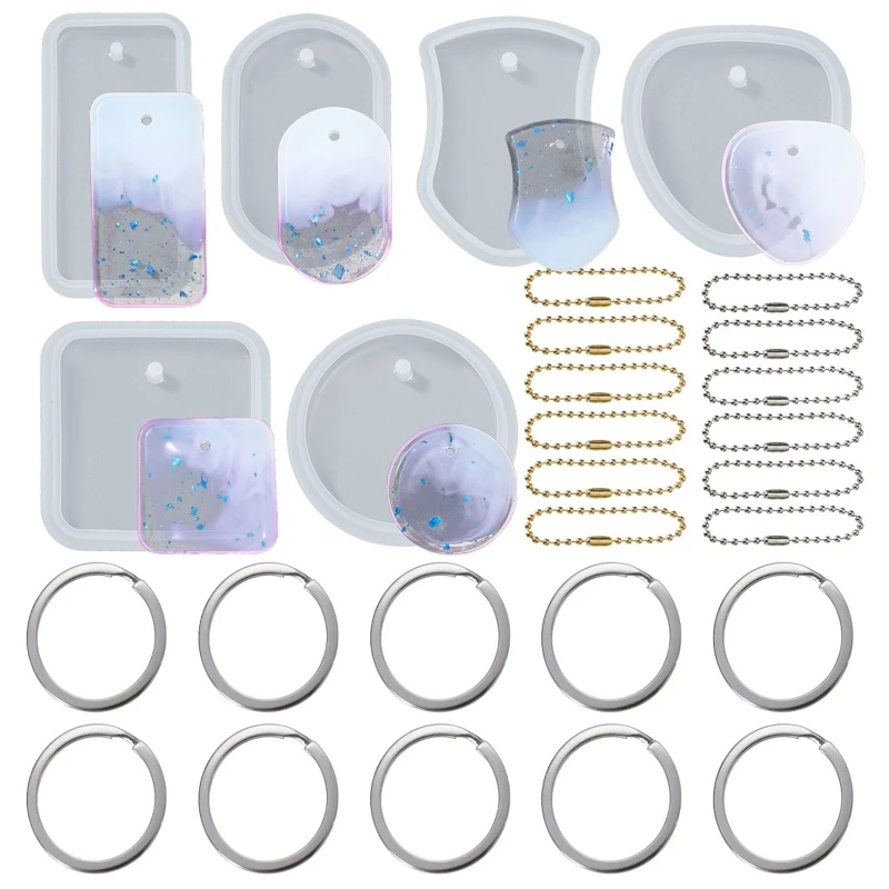 

2022 New Safe Portable Pendant Clay Mold Key Rings Silicone for DIY Decoration Tools